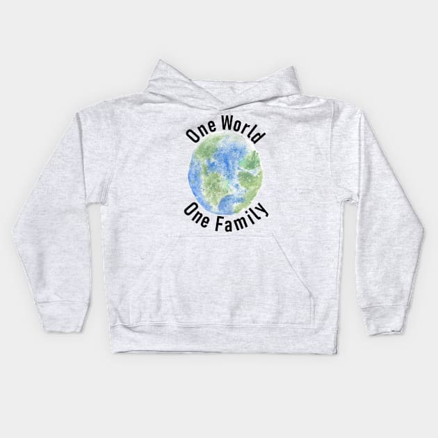 One World One Family Kids Hoodie by Lunar Scrolls Design